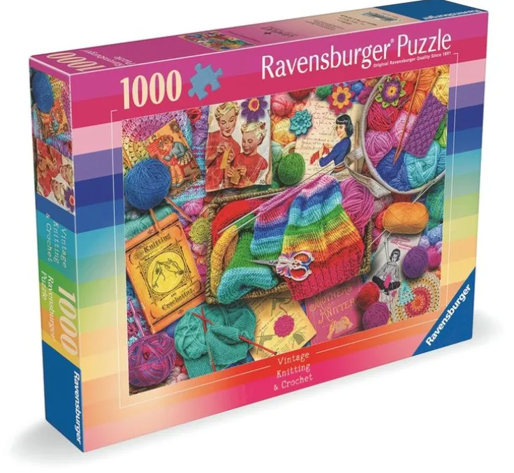 Pussel 1000 bitar - Vintage Knitting & Crochet