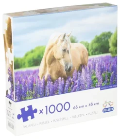 Pussel 1000 bitar Hästen med blommor