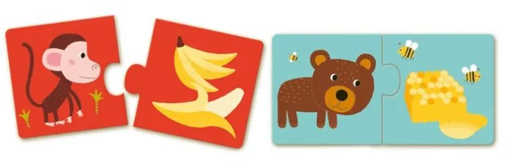 Pussel duo - djur & mat