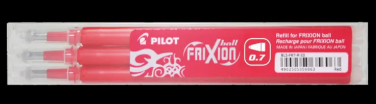 Refill Frixion Ball 0,7 3-pack röd