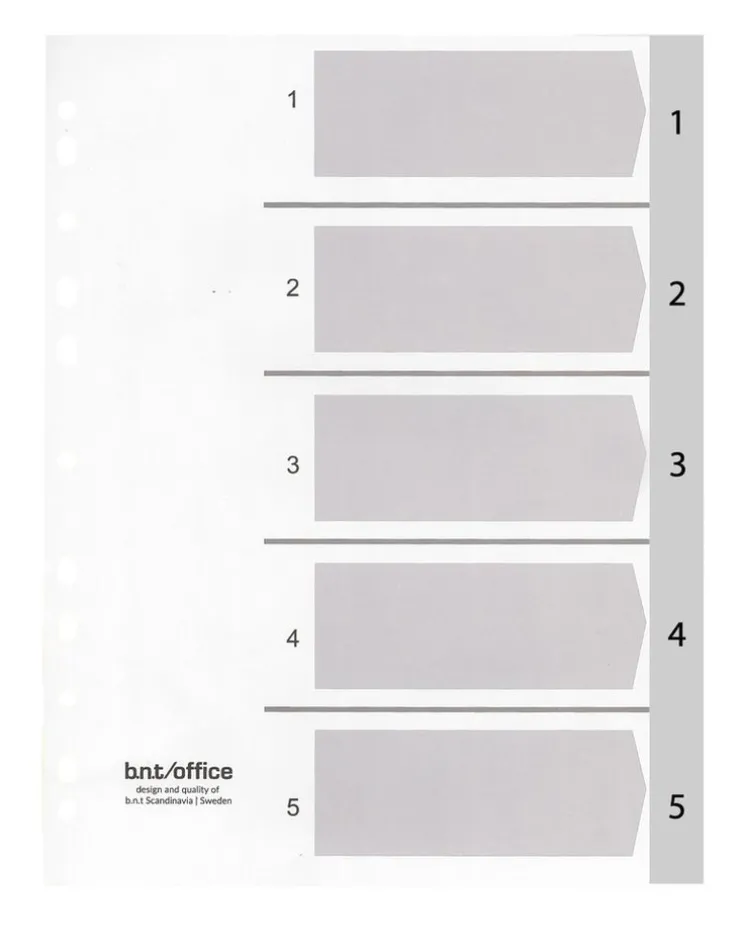Register A4 1-5 plast grå