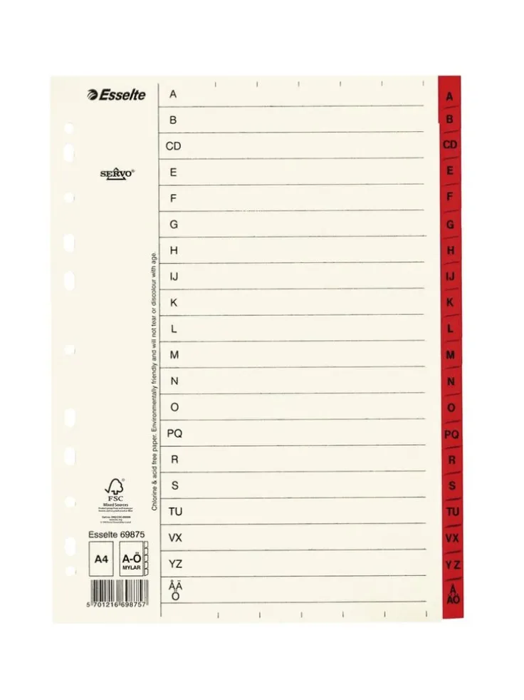 Register A4 A-Ö servo