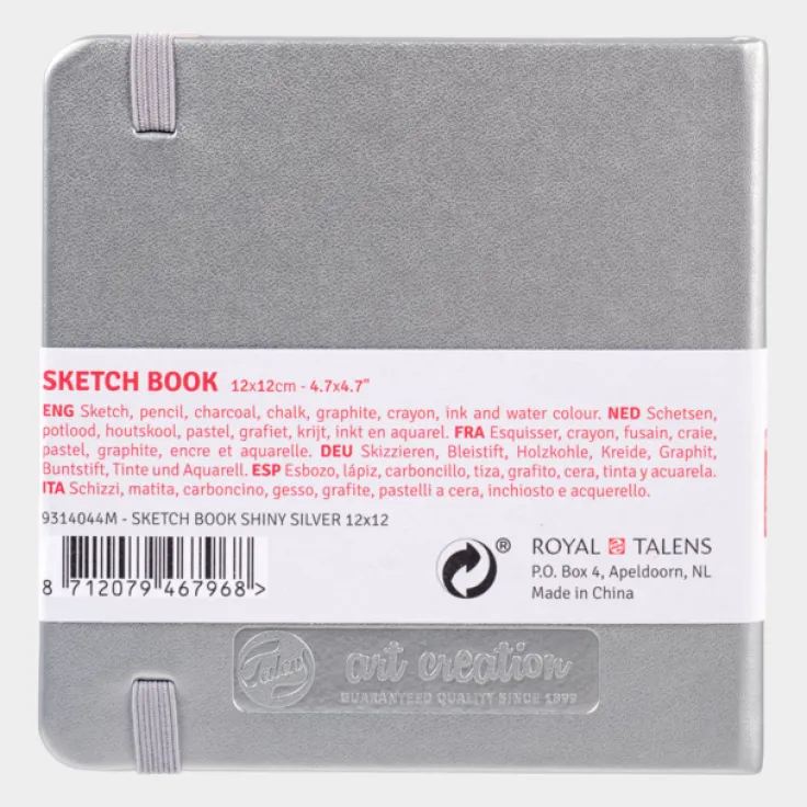 Skissbok 12x12cm Art Creation silver