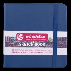 Skissbok 12x12cm Art Creation marinblå