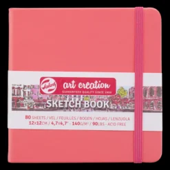 Skissbok 12x12cm Art Creation korallröd