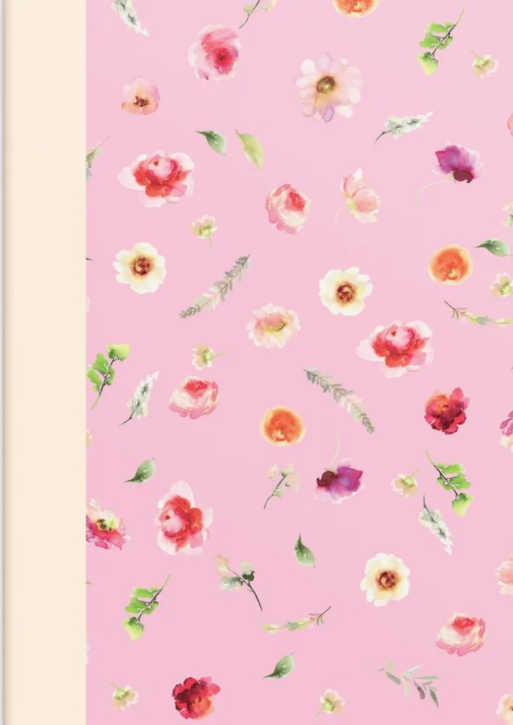 Skrivhäfte A5 linjerad Elin blomma rosa