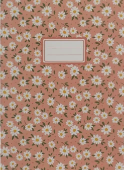 Skrivhäfte A4 linjerad småblom aprikos