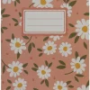 Skrivhäfte A5 linjerad småblom aprikos