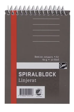 Spiralblock A7 linjerad