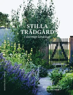 Stilla trädgård i stormigt landskap