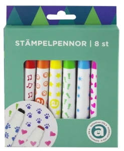 Stämpelpenna 8 färger