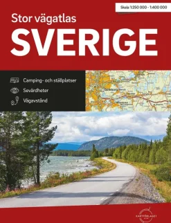 Stor Vägatlas Sverige Kartförlaget, A3 format, spiral