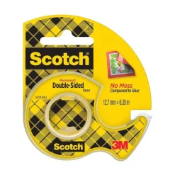 Tejp Scotch dubbelhäftande med hållare 6,3m x 12,7mm