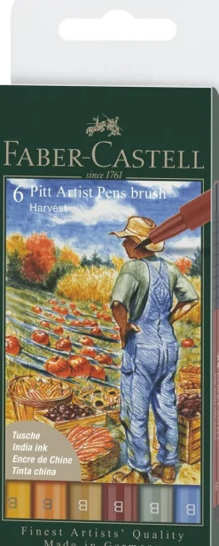 Tuschpenna PITT Artist Pen Brush 6-pack höstfärger