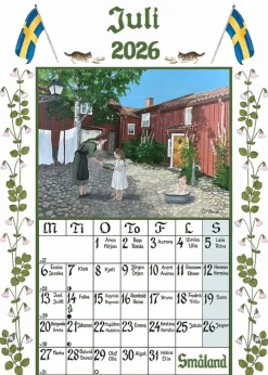 Väggkalender 2026 A4 Sverigealmanackan