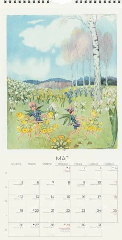 Väggkalender 2025 Elsa Beskow Årets saga