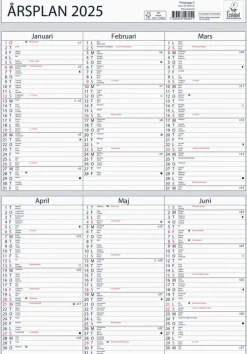 Väggkalender 2025 Årsplan