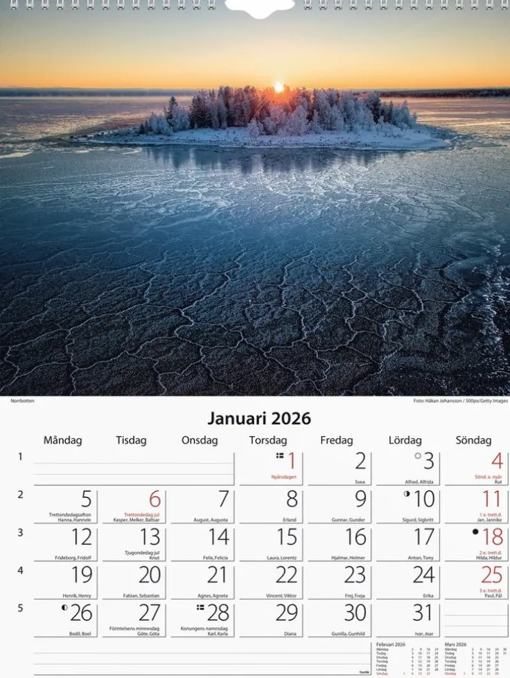 Väggkalender 2026 Svenska kusten