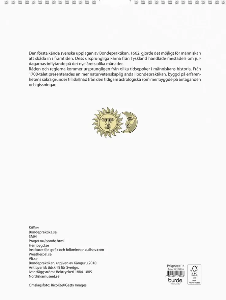 Väggkalender 2026 Väderalmanackan