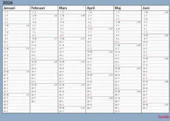 Väggkalender 2025-2026 Väggblad A4