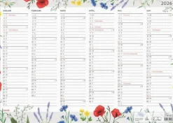 Väggkalender 2026 Väggblad Blomster
